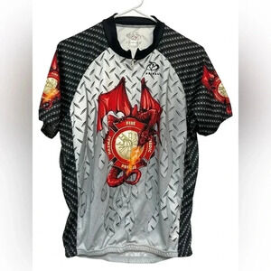 Primal Wear Extinguished Men's Cycling Jersey Firemen HazMat EMT dragon logo